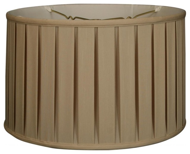 "Shallow Drum English Box Pleat Basic Lampshade Beige 17 x 18 x 11.5