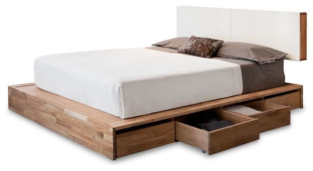 LAX Series Storage Platform Bed with Headboard - modern - beds ...