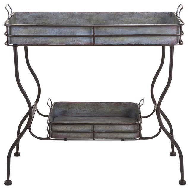 Maggie Galvanized Tray Table - Farmhouse - Side Tables And End Tables - by iDeal Furniture Irvine