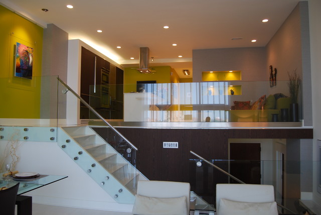 Condo unit interior renovation - contemporary - staircase - dc ...