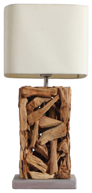 Rustic Wooden Table Lamp Home Lighting Fixtures - Rustic - Table Lamps ...