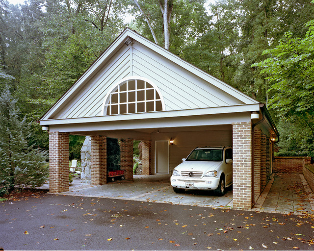 Carport and storage building traditional-garage-and-shed