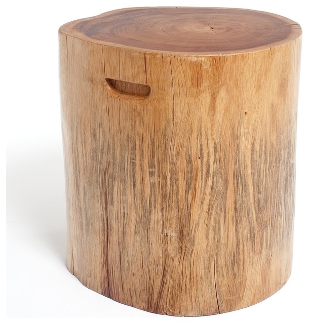 Natural Wood Stool Round Contemporary Footstools And Ottomans