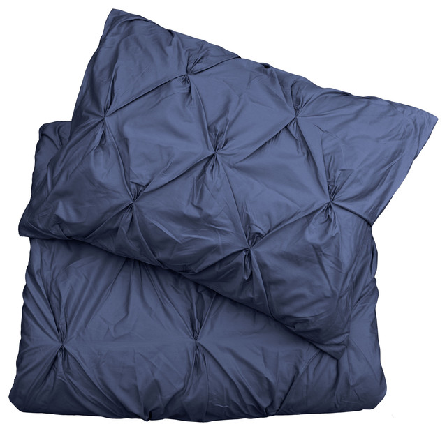 400 Thread Count Pintuck Duvet Cover, The Valencia Slate Blue