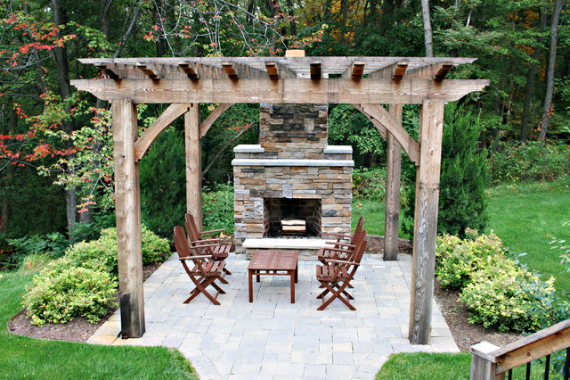 Outdoor Fireplace and Pergola