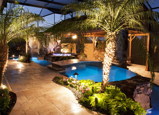 Complete Ultimate Outdoor Design - Tropical - Pool - tampa ...