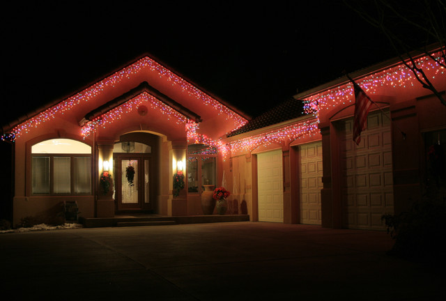 house with red led icicle lights traditional lighting house with red led icicle lights traditional lighting