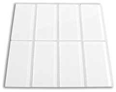White Glass Subway Tile modern-tile