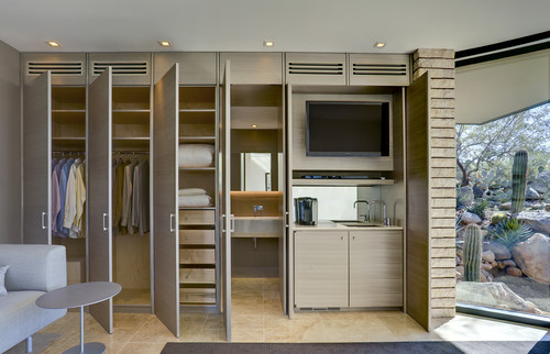 Closet with Coffee Bar and Television