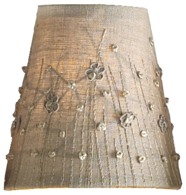 5.25" Floral Embroidered Linen Chandelier Shade Lighting Globes And