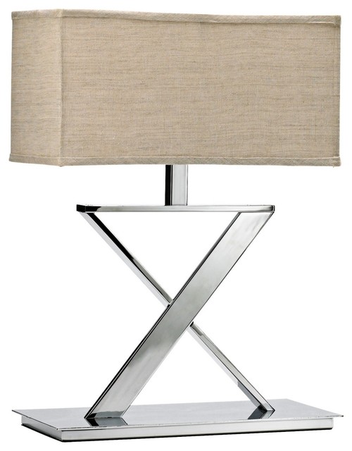 Xacto XShape Plated Chrome Table Lamp Contemporary Table Lamps