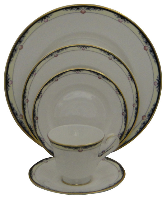 Royal Doulton Rhodes 5 Piece Place Setting Traditional Dinnerware Sets by Classics Galore