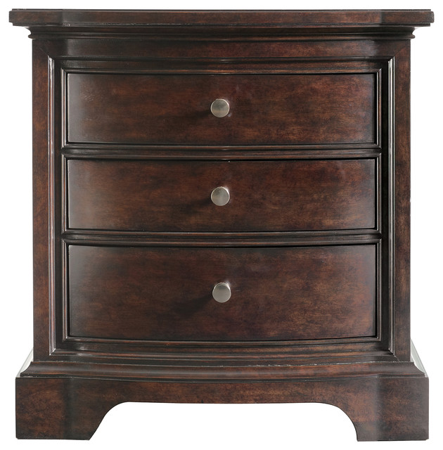 Transitional Bedroom Night Stand, Polished Sable Finish - Traditional ...