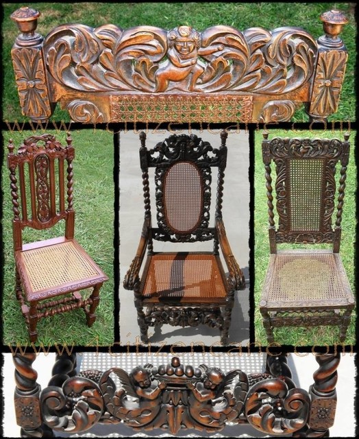 Jacobean/Carolean/Restoration antique cane chair Traditional Armchairs And Accent Chairs