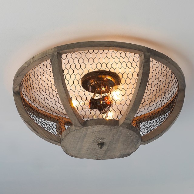 Chicken Wire Basket Ceiling Light Flushmount Ceiling Lighting by