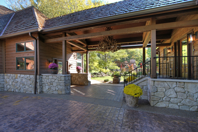 Rustic Garage Addition &amp; Breezeway - Rustic - Exterior - st louis - by ...