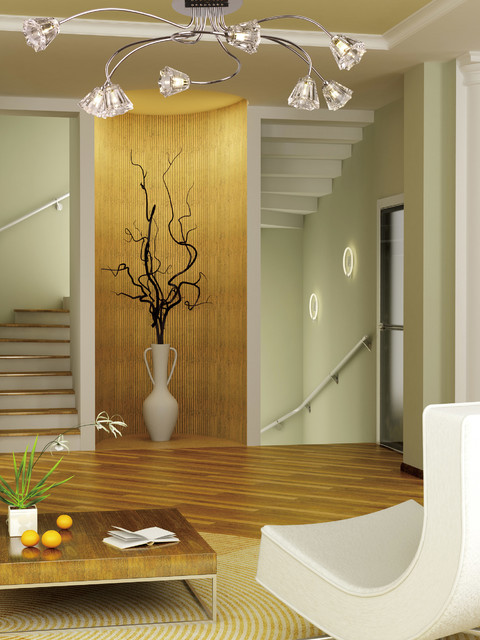ET2 Lighting E22109-18 Stellar Polished Chrome Flush Mount eclectic living room