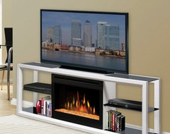 Dimplex Novara White Entertainment Center Electric Fireplace contemporary media storage