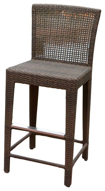 Arizona Outdoor Wicker Bar Stool - Tropical - Outdoor Bar Stools And