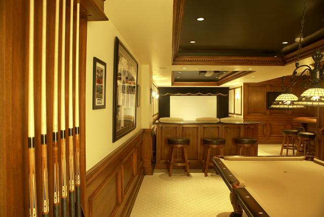 Theaer and Bar - traditional - media room - newark - by WL INTERIORS