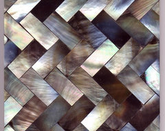 Grey Herringbone 10cm Tile eclectic-tile