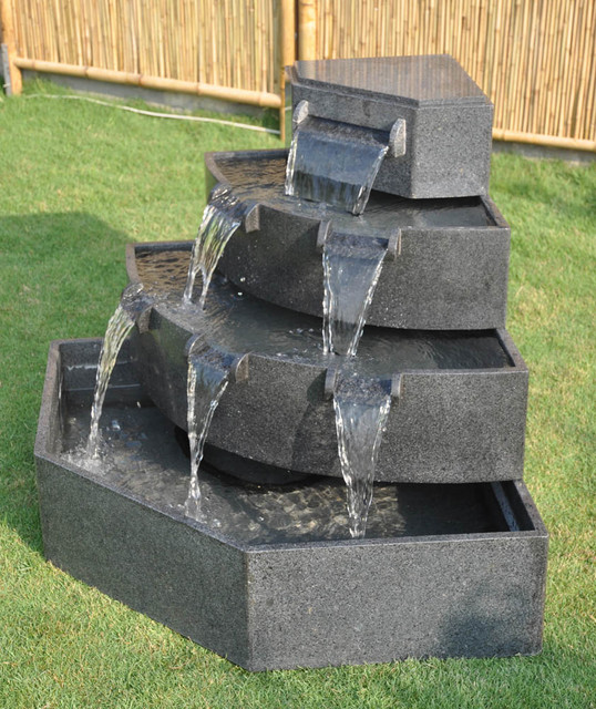 Solid Modern Stone Fountains crafted from Granite Kent Falls Modern Outdoor Fountains And