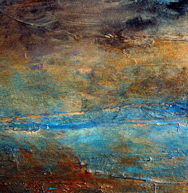 Large Wall Art of Abstract Landscape Painting RUSTIC Artist Holly