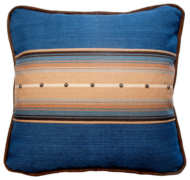 Hudson Cobalt & Tuscany Denim Accent Pillow Contemporary Bed