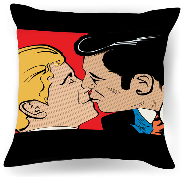 Pop Art Silky Pillow Contemporary Decorative Pillows by Ambiance