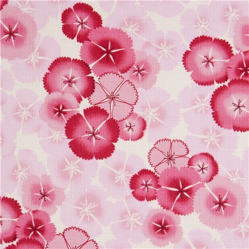 Kokka fabric with pink cherry blossoms flower Japan Fabric by ModeS