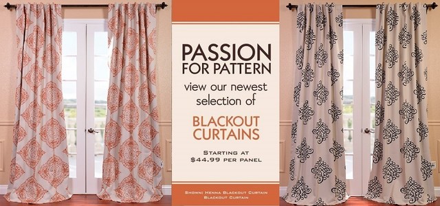 Patterned blackout curtains images.