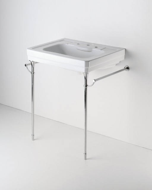 Metal Round Two Leg Single Washstand - traditional - bathroom ...