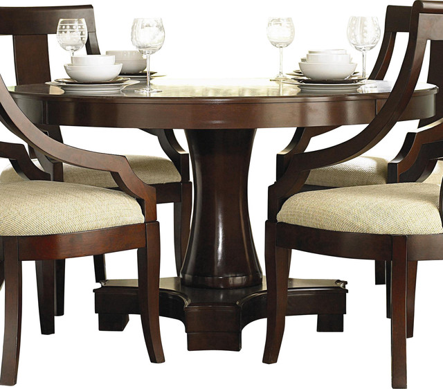 Cresta Round Pedestal Dining Table by Coaster Contemporary Dining