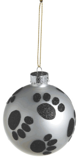 paw print christmas tree ornament glass ball dog pet paw print christmas tree ornament glass ball dog pet