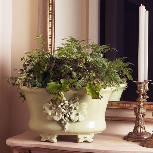 Rectangle Napa TuscanyFooted Grape Leaf Planter Contemporary