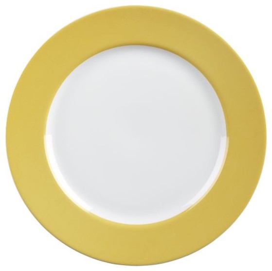 Yellow Rim Dinner Plate Modern Dinner Plates by Crate&Barrel