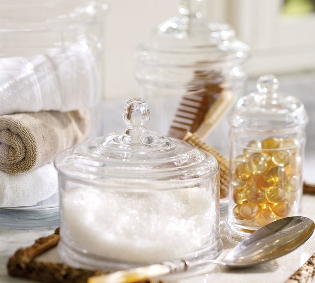 PB Classic Glass Canister Traditional Bathroom Canisters other