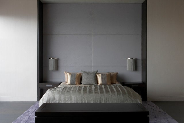 Bed Frame with Wall Mounted Panels - Contemporary ...