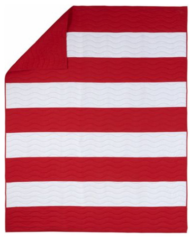 Nautical Bedspreads on Red   White Nautical Striped Quilt Bedding   Modern   Kids Bedding