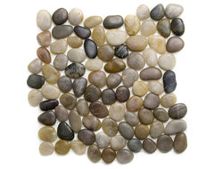 Polished Mixed River Pebble Tile modern-tile