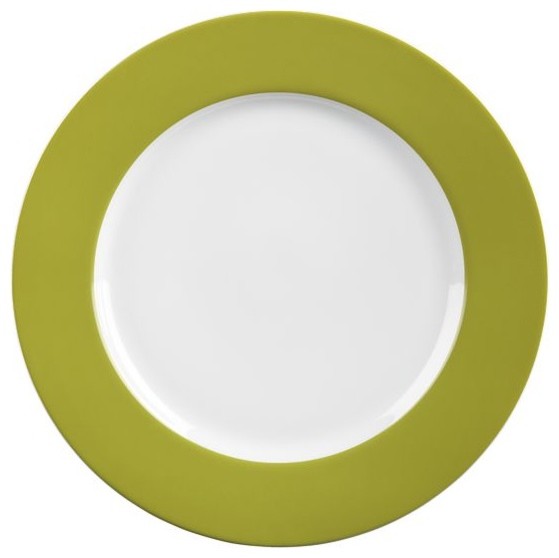 Green Rim Dinner Plate Modern Dinner Plates by Crate&Barrel