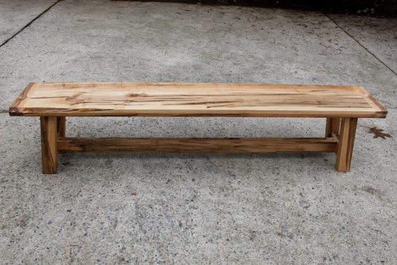 Farmhouse-Style Wooden Bench, Ambrosia Maple by The Second ...