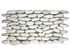 White Standing Pebble Tile modern tile