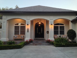 After - 5/13. Body color is Benjamin Moore Revere Pewter. Trim is