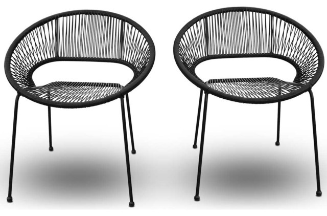 Acapulco Outdoor Patio Dining Chair, Jet Back - Modern - Outdoor Chaise