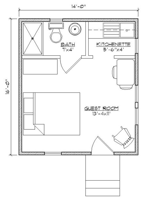 Shed Guest House Floor Plan