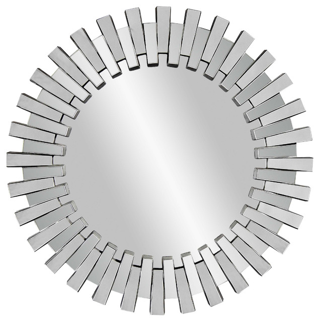 Modern Faceted Round Wall Mirror - Modern - Mirrors - by Carolina Rustica