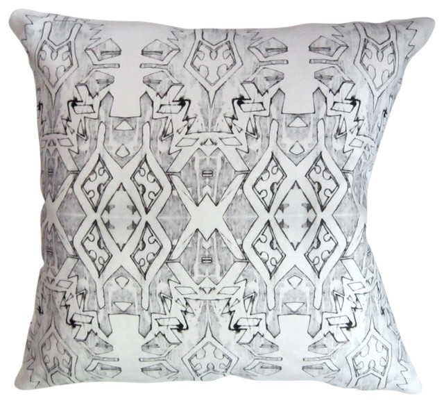 Akimbo 2 Greyscale 18"X18" Pillow Eclectic Pillows by eskayel