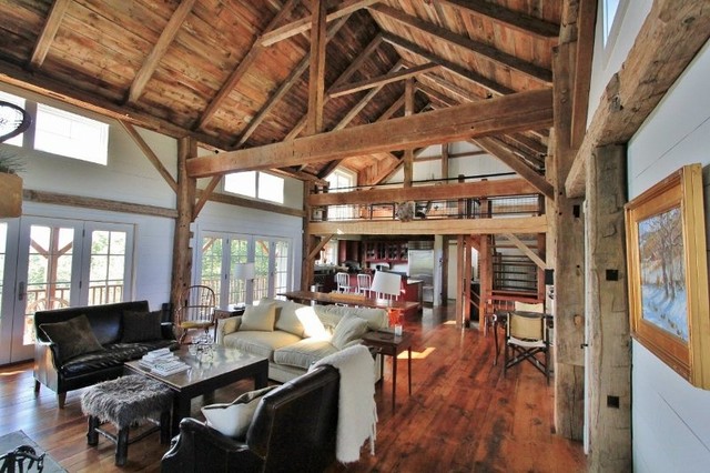 Pawlet Vermont Barn Home - Traditional - Living Room 