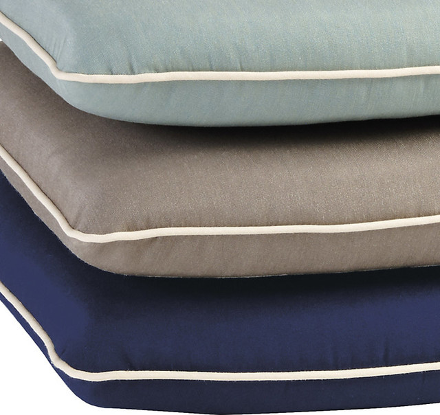 Contrast Welt Outdoor Chair Cushion with Knife Edge C traditional